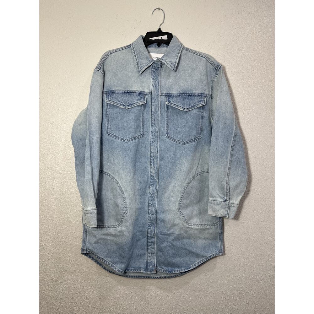 PISTOLA XS Denim Shirt Dress Light Blue Ombre NWT